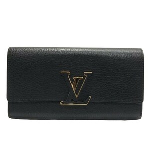 LOUIS VUITTON ルイヴィトン 長財布 M61248 ポルトフォイユ・カプシーヌ ノワール イニシャル入り トリヨン 【良品】 22405K279