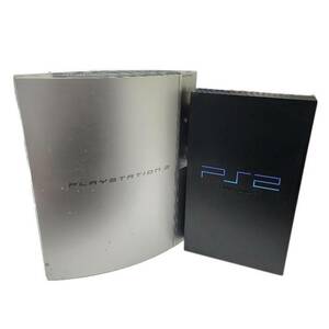 Sony ソニー ゲーム機 2点セット Playstation2 Playstation3 CECHL00 SCPH-18000 中古 ジャンク 家庭用ゲーム機 32404K389/390