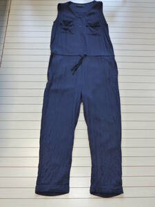 ZARA Zara ZARA BASIC all-in-one overall no sleeve navy blue navy USED!! postage 185 jpy!!