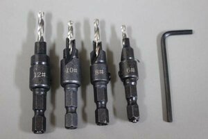 【送料無料】カウンターシンク付きドリル　4pcs　ｋ1198