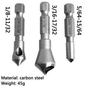 【送料無料】k1392　 カウンターシンク3PCS 　六角シャンク　面取り　ドリルビット