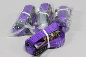 ラッシングベルト　ワッカ　15ｍ　紫 4本 k2409 　ブルーシート　災害　防災　　ロープ　復旧　屋根　応急処置
