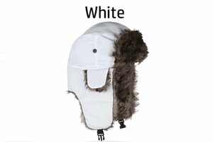 【送料無料】k2039 　耐寒帽子(大人用)(白)　【ロシアン帽　耳当て　イヤーマフ　ワークキャップ】