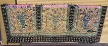 ★きものさらさ　アンティーク★L 中国布　中国刺繍　飾り布　清朝　金襴　緞子　錦　面袋　寺裂　時代裂　反物　古布　古裂_画像4