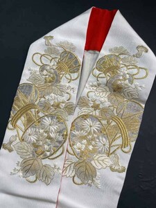 * кимоно ... античный * половина воротник рука вышивка Япония вышивка античный воротник бракосочетание .. тамбурин без тарелочек старый ткань старый . Taisho роман . оборудование кимоно с длинными рукавами свадьба 