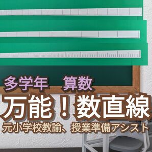 先生教員教師用教材教具　小学校算数　数直線　3種セット　整数　小数　分数　百分率