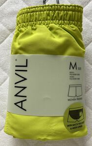 ANVIL anvil アンビル WOVEN TRUNKS バックポケット&メッシュライナー付きトランクス Mサイズ 新品 未使用 イエロー yellow