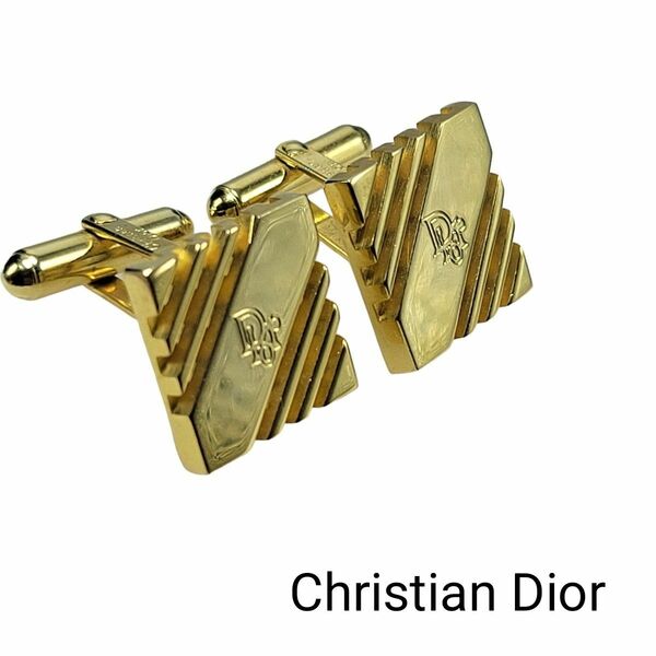 Christian Dior カフス トロッター 大ぶり スクエア ゴールド