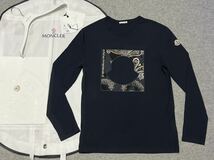 希少★未使用 国内正規モンクレール MONCLER ペイズリー ロゴ ロンT カットソー TG20918D00007 サイズL 定価65000円♪_画像3