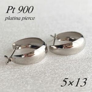 地金＊プラチナ【5×13mm 月甲フープピアス】Pt900刻印入 新品！