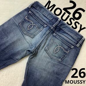 【美品】 MOUSSY デニム 26 ローライズ ジーンズ かわいい ギャル インディゴデニム　渋谷109