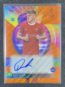 【RC・直筆サイン】Ben Doak, Liverpool FC Base Autographs Orange Wave Refractors /25 2023-24 Topps Finest UEFA Club Competitions