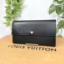 1円 LOUIS VUITTON ルイヴィトン ヴェルニ サラ 長財布 シリアルナンバー TH0022 ブラック×ブルー系 男女兼用_画像2