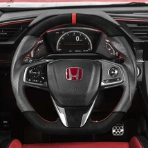 HONDA ホンダ シビック タイプR CIVIC Type R FK8 (17-21) D型 ステアリング ホイール ハンドル スエード調xPレザー トップマーク有_画像2