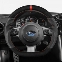 SUBARU スバル BRZ ZC6 後期 (16-20) D型 ステアリング ホイール ハンドル スエード調xパンチングレザー トップマーク有_画像2