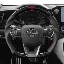 LEXUS レクサス LM 10系 (24+) D型 ステアリング ホイール ハンドル 本カーボンxパンチングレザー トップマーク有_画像2