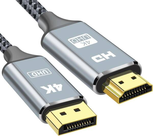 Display-Port to HDMI 変換ケーブル 4K 解像度 1M ディスプレイ-ポート to HDMI オスにオス 変換ケーブル 1M