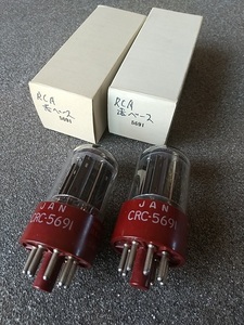 ＲＣＡ５６９１（６ＳＬ７ＧＴ相当）赤ベース　２本　ビンテージ未使用品　送料無料