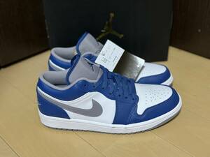 新品未使用　NIKE AIR JORDAN 1 LOW 553558-412 US8 26.0cm TRUE BLUE