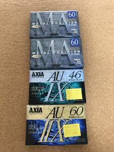 【1円スタート】未開封品 カセットテープ 4点まとめて TDK メタルポジション MA60×2点 / AXIA 2点 ハイポジ1点/ノーマルポジ1点【現状品】