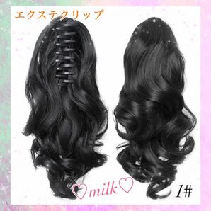 エクステ クリップ カール 縦ロール 可愛い ブラック ウィッグ ポイントウィッグ ロング 綺麗 簡単 ブラウン ヘアクリップ