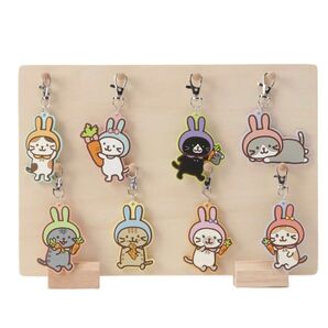 【新品未使用】【ディスプレイ台付き】ふくふくにゃんこ 干支ラバーストラップセット うさぎ ウサギ 飾れる レア 希少