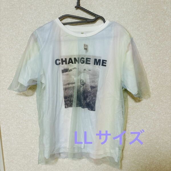 チュール トップス tシャツ レインボー LLサイズ 新品 大きいサイズ 半袖Tシャツ 韓国 韓国ファッション