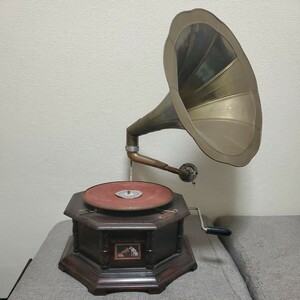 ラッパ 蓄音機 アンティーク メーカー不明 His Master's Voice 当時物 ヴィンテージ レトロ 現状品 一部動作確認 