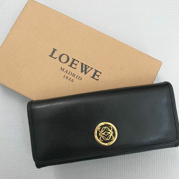 ロエベLOEWE 長財布 ブラック 二つ折り