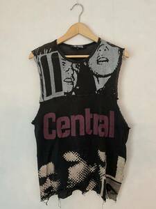 Raf Simons ラフシモンズ CENTRAL mesh Nosleeve T-shirt メッシュノースリーブT 2003ss 消費者期 カラー:Black サイズ: 46(M〜L相当)
