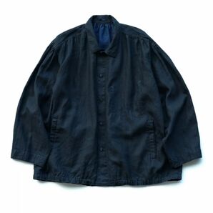 FARMER'S LINEN GATHERED JACKET - INDIGO