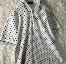 【アパレル】☆美品☆ FREDPERRY フレッドペリー ドット 水玉 半袖 リンガー ポロシャツ M 日本製 メンズ 人気 おしゃれ 古着 ホワイト_画像3