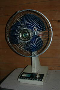  Showa Retro Sanyo. electric fan SANYO EF-6LB used/OK goods inspection ) 30cm desk . blue 