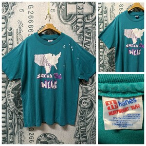 90s ビンテージ USA製 HANES HeavyWeight 50/50 Tシャツ 1990年代■サイズ表記XL アメリカ製 madeinusa 半袖プリントTシャツ 古着 古着卸 