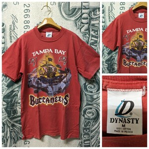 90s ビンテージ DYNASTY プリントTシャツ mexico製 1990年代製■表記Mサイズ メキシコ製 アメカジ 赤 古着 古着卸 80s 70s