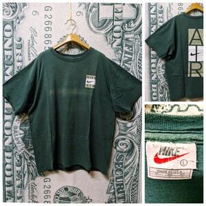 90s ビンテージ NIKE USA製 NIKE AIR 両面プリント Tシャツ 旧タグ 銀 1990年代製■サイズ表記L オールド ナイキ アメリカ製 古着 古着卸