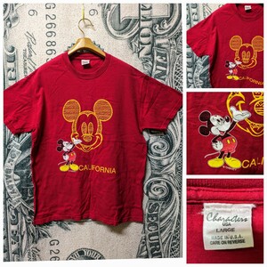 80s ビンテージ CHARACTERS USA製 MickeyMouse Tシャツ 1980年代■サイズ表記L ミッキーマウス アメリカ製 madeinusa DISNEY 古着 古着卸 