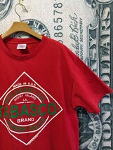 90s ビンテージ USA製 TABASCO プリントロゴ Tシャツ アメリカ製 オールド 1990年代■サイズ表記Ｌ 赤 タバスコ 企業 米国製 古着 古着卸_画像3