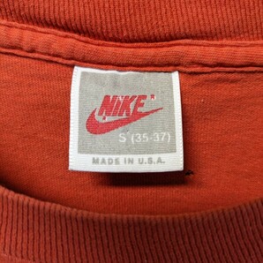 90s ビンテージ NIKE ロゴプリントTシャツ madeinusa ■1990年代製 表記Mサイズ USA製 レッド ナイキ アメカジ 古着 古着卸 80s 70sの画像3