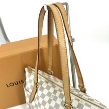 c659真贋済【ルイヴィトン】美品” LOUIS VUITTON ダミエアズール トータリーPM トートバッグ 白 N41280 肩掛け ジップ 自立 台形 舟型 鞄_画像10