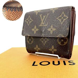 c702真贋済【ルイヴィトン】LOUIS VUITTON モノグラム ポルトモネ ビエ カルトクレディ ミニ 財布 M61652 ウォレット 小銭入 カード お札