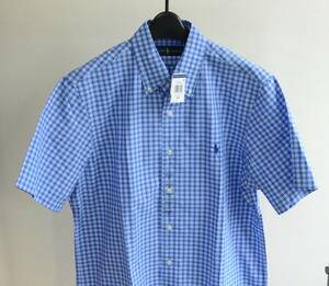 未使用 ラルフローレン 半袖シャツ ブルーチェック size M