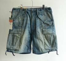 新品 ロンハーマン × RRL Denim Cargo Short デニム カーゴショーツ ビンテージ加工 size 31