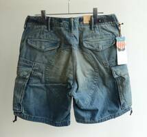 新品 ロンハーマン × RRL Denim Cargo Short デニム カーゴショーツ ビンテージ加工 size 31_画像2