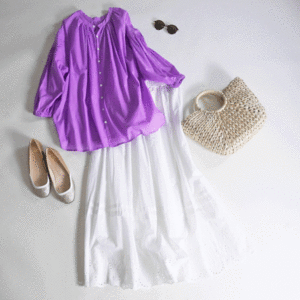  new goods # Urban Research # cotton Boyle 3WAY blouse purple! rom and rear (before and after) 2WAY+ front . open . feather woven also! little is li. exist sia- feeling . now year face!