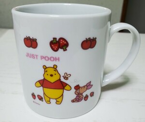  Winnie The Pooh Piglet pretty mug glass white Disney . strawberry apple lovely 