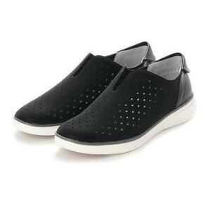  free shipping! mode eja Como tisi. slip-on shoes sneakers *22.5* black walking shoes 