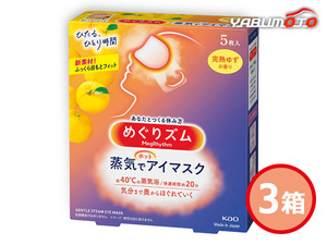 花王 めぐりズム 蒸気でホットアイマスク 完熟ゆず 3箱 5枚入 化粧箱入 内祝い お祝い 返礼品 贈答 進物 ギフトプレゼント