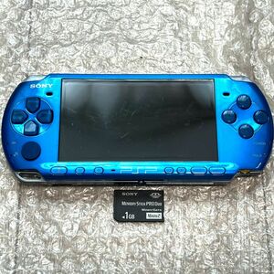 ( состояние хороший * рабочее состояние подтверждено * последняя модель ) крышка отсутствует PSP-3000 корпус bai Blanc to голубой + карта памяти 1GB PlayStation Portable тонкий 