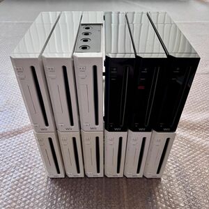 〈現状品・通電確認〉ニンテンドー Wii 本体 12台 RVL-001 シロ（白）クロ（黒）NINTENDO ウィー ジャンク
